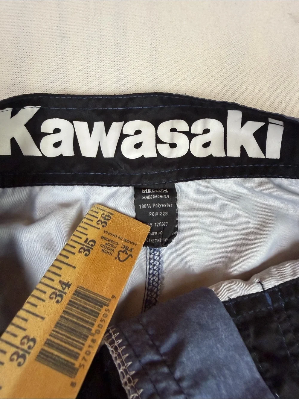 Kawasaki Men's Colorblock Board Shorts Blue with Orange Drawstring Size: Medium